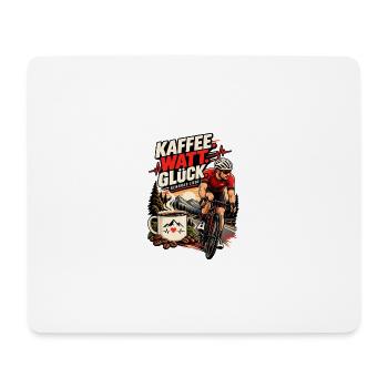 Rennrad – Kaffee, Watt, Glück - Mousepad (Querformat) - Weiß - Vorne