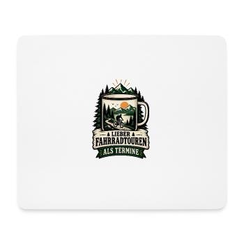 Lieber Fahrradtouren als Termine - Mousepad (Querformat) - Weiß - Vorne