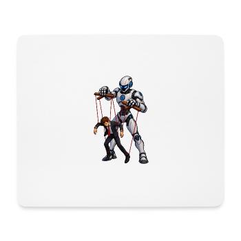 Puppe und menschlicher Roboter - Mousepad (Querformat) - Weiß - Vorne