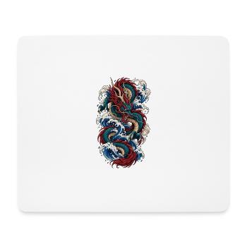 Scharlachroter Wellendrache - Mousepad (Querformat) - Weiß - Vorne