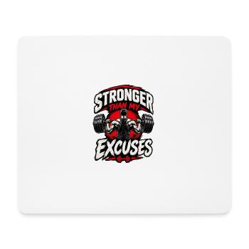 Stärker als meine Ausreden – Fitnessstudio-Motivation - Mousepad (Querformat) - Weiß - Vorne