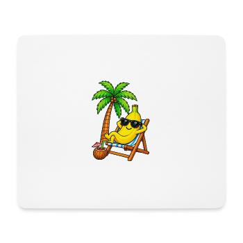 Fröhliche Banane am Strand Sonnenliege - Mousepad (Querformat) - Weiß - Vorne