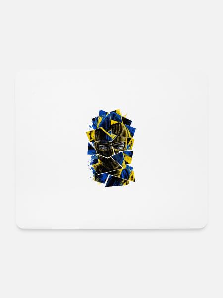 Balaclava_gul_blaa - Mousepad (Querformat) - Weiß