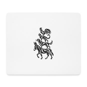 Bremer Stadtmusikanten – Op Art - Mousepad (Querformat) - Weiß - Vorne
