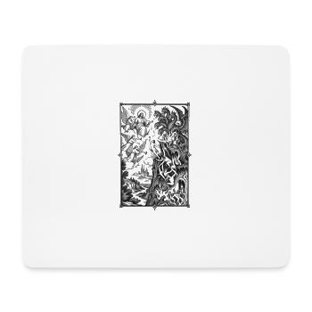 Mythische Schlachtensilhouetten - Mousepad (Querformat) - Weiß - Vorne