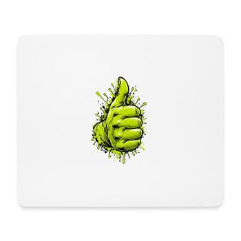 Neon Grüner Daumen Graffiti - Mousepad (Querformat) - Weiß - Vorne