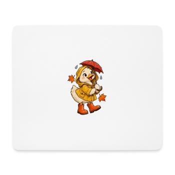 Ente in Regenstiefeln - Mousepad (Querformat) - Weiß - Vorne