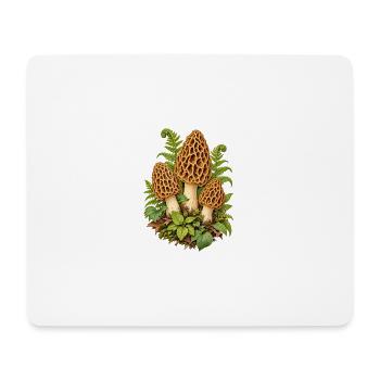 Morcheln im Frühlingswald - Mousepad (Querformat) - Weiß - Vorne
