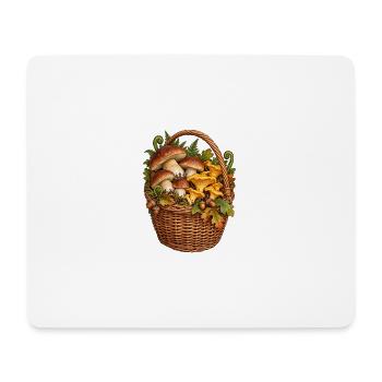 Pilzkorb voller Waldschätze - Mousepad (Querformat) - Weiß - Vorne
