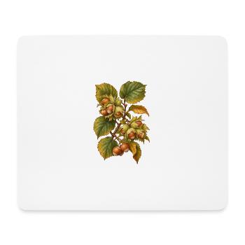 Haselnüsse am Zweig - Mousepad (Querformat) - Weiß - Vorne