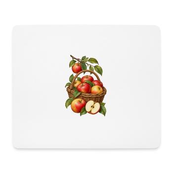 Apfelernte im Garten - Mousepad (Querformat) - Weiß - Vorne