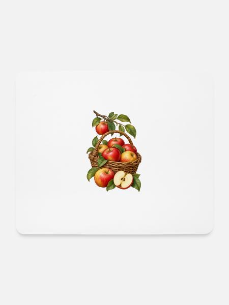 Apfelernte im Garten für Selbstversorger - Mousepad (Querformat) - Weiß
