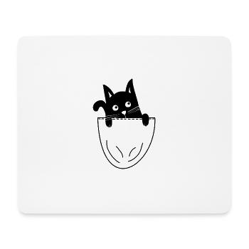 Katze Brusttasche Haustier - Mousepad (Querformat) - Weiß - Vorne
