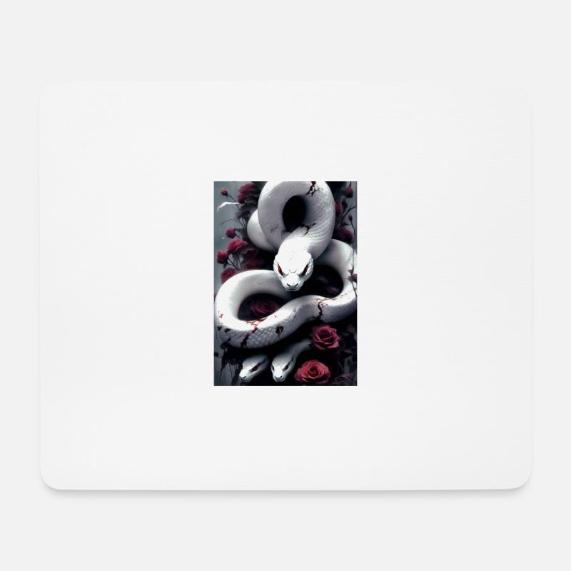 schlange - Mousepad (Querformat) - Weiß