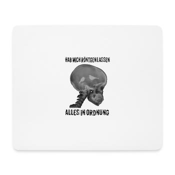 hab mich röntgen lassen Vogel im Kopf Lustig - Mousepad (Querformat) - Weiß - Vorne