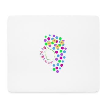 Femme aux fleurs, joie de vivre - Tapis de souris (format paysage) - blanc - Devant