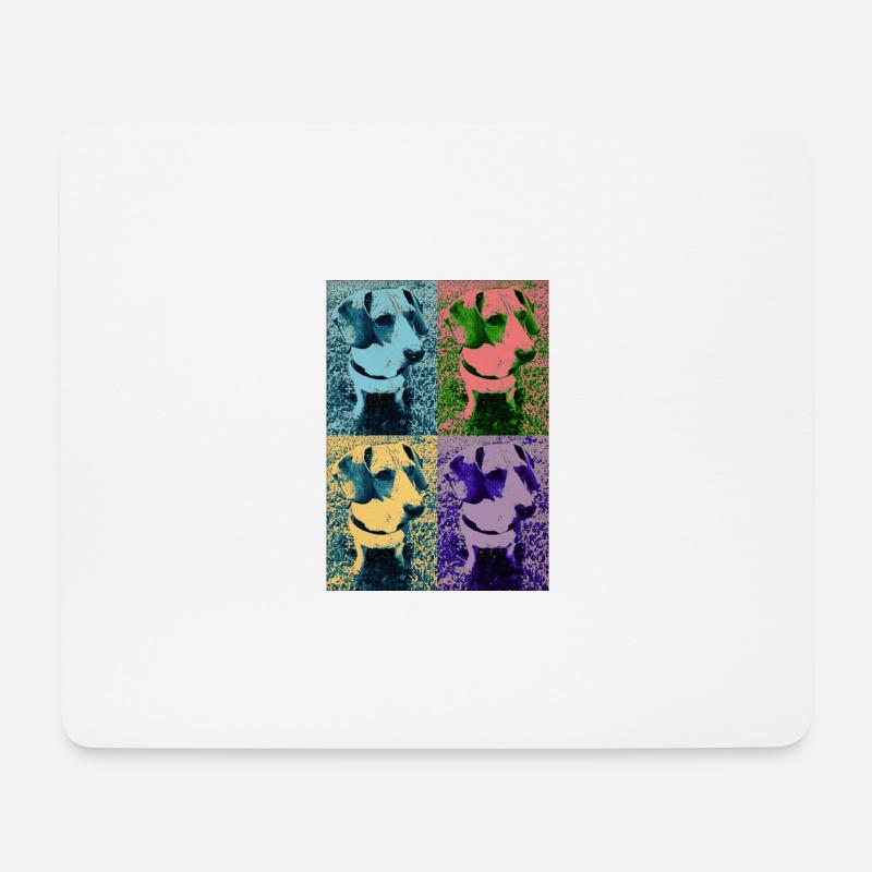 Pop Art Hund - Mousepad (Querformat) - Weiß