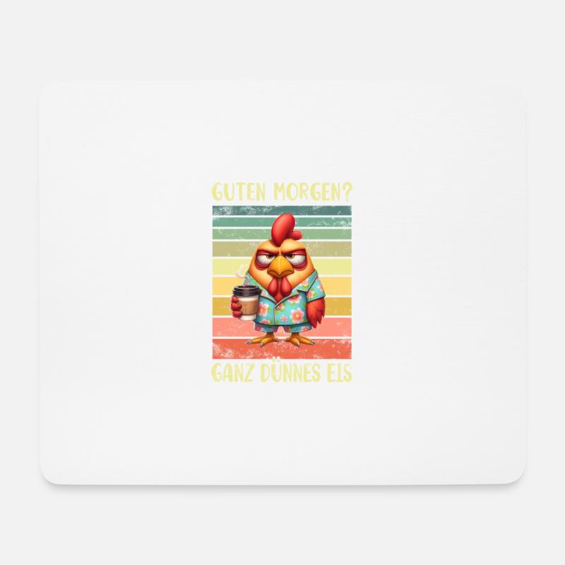 Huhn Hühner Morgenmuffel - Mousepad (Querformat) - Weiß