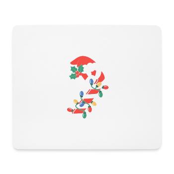 Zuckerstangen-Weihnachtsbeleuchtung - Mousepad (Querformat) - Weiß - Vorne