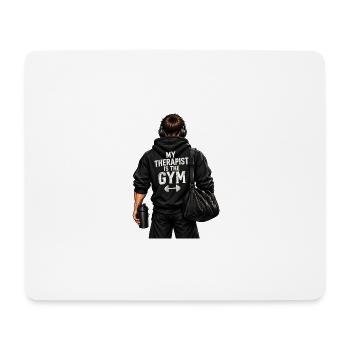 Mein Therapeut ist der Fitnessstudio – der Fitnessstudio-Typ - Mousepad (Querformat) - Weiß - Vorne