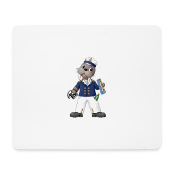 Walross Kapitän Ahoi Seefahrer Abenteuer - Mousepad (Querformat) - Weiß - Vorne