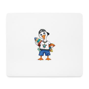 Surfende Möwe Wellen Wind und Freiheit - Mousepad (Querformat) - Weiß - Vorne