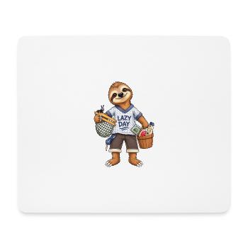 Faultier im Chillmodus Heute nicht! - Mousepad (Querformat) - Weiß - Vorne