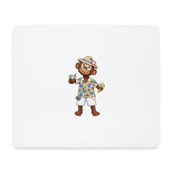 Lustiger Affe mit Banane Hawaii Sommer Motiv - Mousepad (Querformat) - Weiß - Vorne