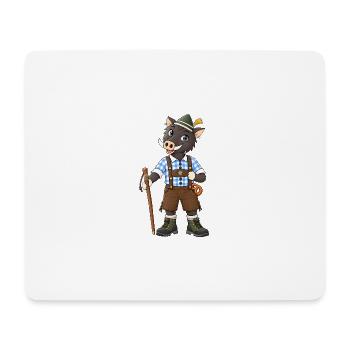 Wander Wildschwein in Bayern Tracht - Mousepad (Querformat) - Weiß - Vorne