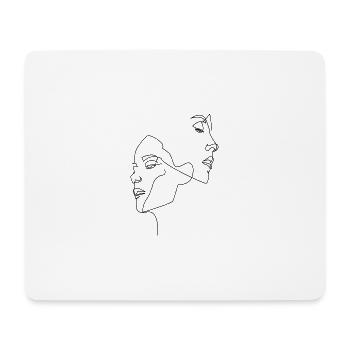 ONE LINE - Frauen Gesichter - Mousepad (Querformat) - Weiß - Vorne
