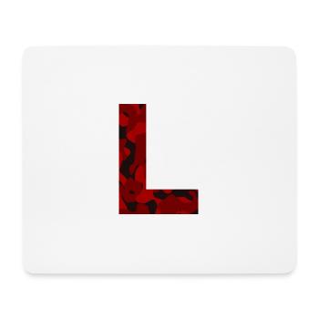Letter L Red Camo Design - Mouse Pad (horizontal) - white - Front