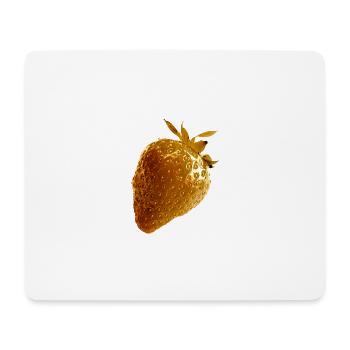 Erdbeere, gold,popart, kunst,artwork,metallisch - Mousepad (Querformat) - Weiß - Vorne