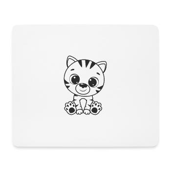 Süße Katze - Mousepad (Querformat) - Weiß - Vorne
