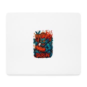 Berlin Dämon Feuergrafik - Mousepad (Querformat) - Weiß - Vorne
