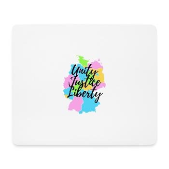 Deutschlandkarte - Einigkeit, Recht & Freiheit 2 - Mousepad (Querformat) - Weiß - Vorne