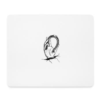 Hand mit Hufeisen - Mousepad (Querformat) - Weiß - Vorne