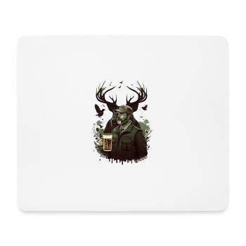 Hunter in the wilderness drinks a beer - Mouse Pad (horizontal) - white - Front