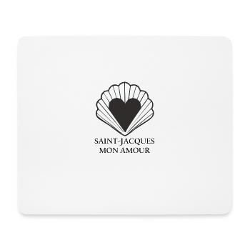Coeur dans coquille Saint Jacques - Tapis de souris (format paysage) - blanc - Devant