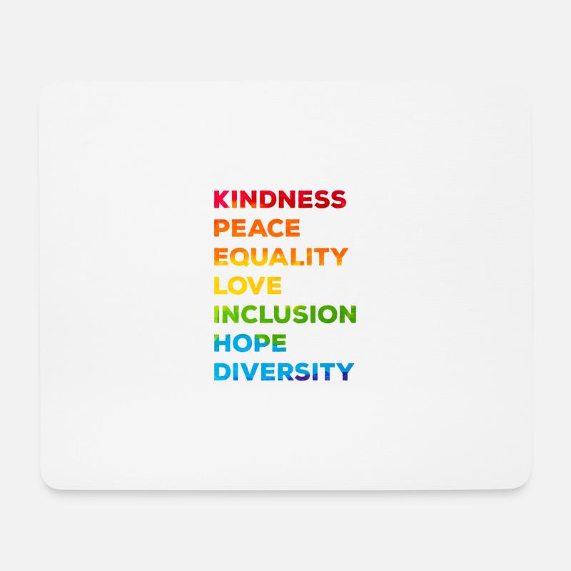 Freundlichkeit Gleichheit Liebe LGBTQ Regenbogenfl - Mousepad (Querformat) - Weiß