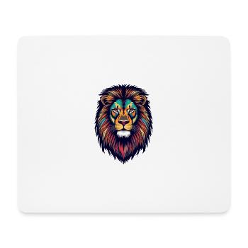 Explosion de couleur de lion brillant - Tapis de souris (format paysage) - blanc - Devant