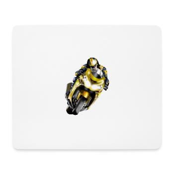 Coureur sur machine jaune - Tapis de souris (format paysage) - blanc - Devant
