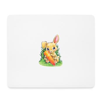 Hase mit Karotte - Mousepad (Querformat) - Weiß - Vorne