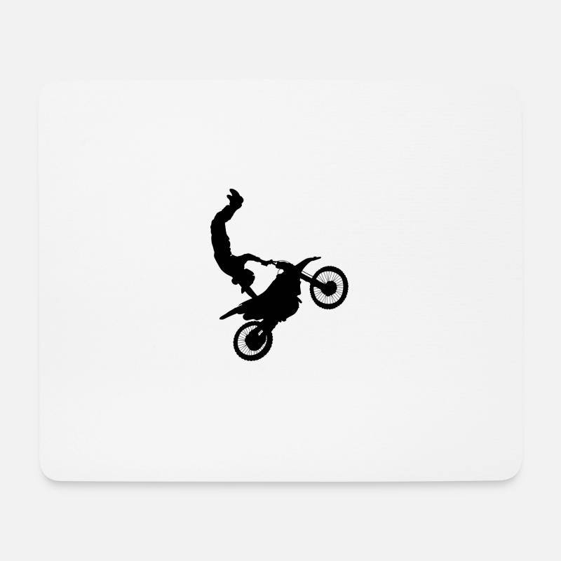 Motocross-Stuntfahrer - Mousepad (Querformat) - Weiß