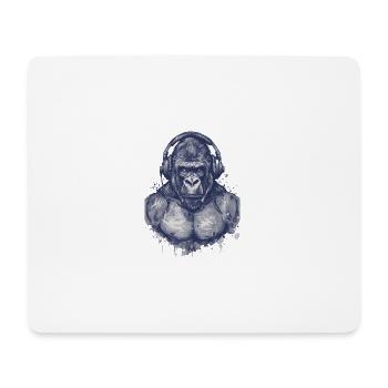 Muscle Gorilla Beats Gym Motivation - Mousepad (Querformat) - Weiß - Vorne