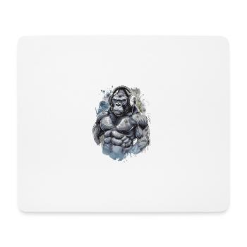 Muscle Gorilla Beats Gym Motivation - Mousepad (Querformat) - Weiß - Vorne