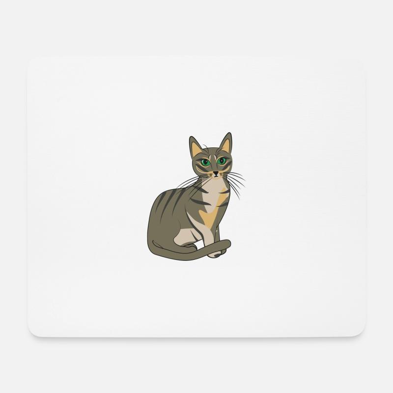 Katze - Mousepad (Querformat) - Weiß