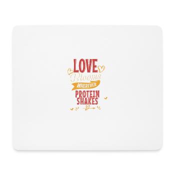 L’amour s’épanouit partout où l’on trouve des shakes protéinés - Tapis de souris (format paysage) - blanc - Devant