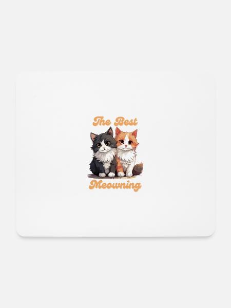 Morgen Katze FurBaby Haustier Design - Mousepad (Querformat) - Weiß
