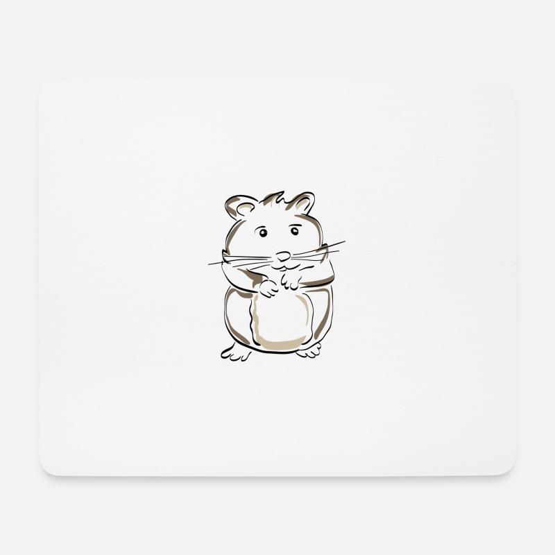 Hamster doux - Tapis de souris (format paysage) - blanc