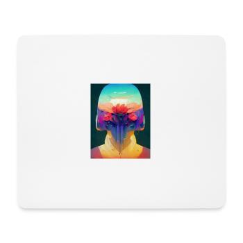 Flower Punk Roboter - Mousepad (Querformat) - Weiß - Vorne